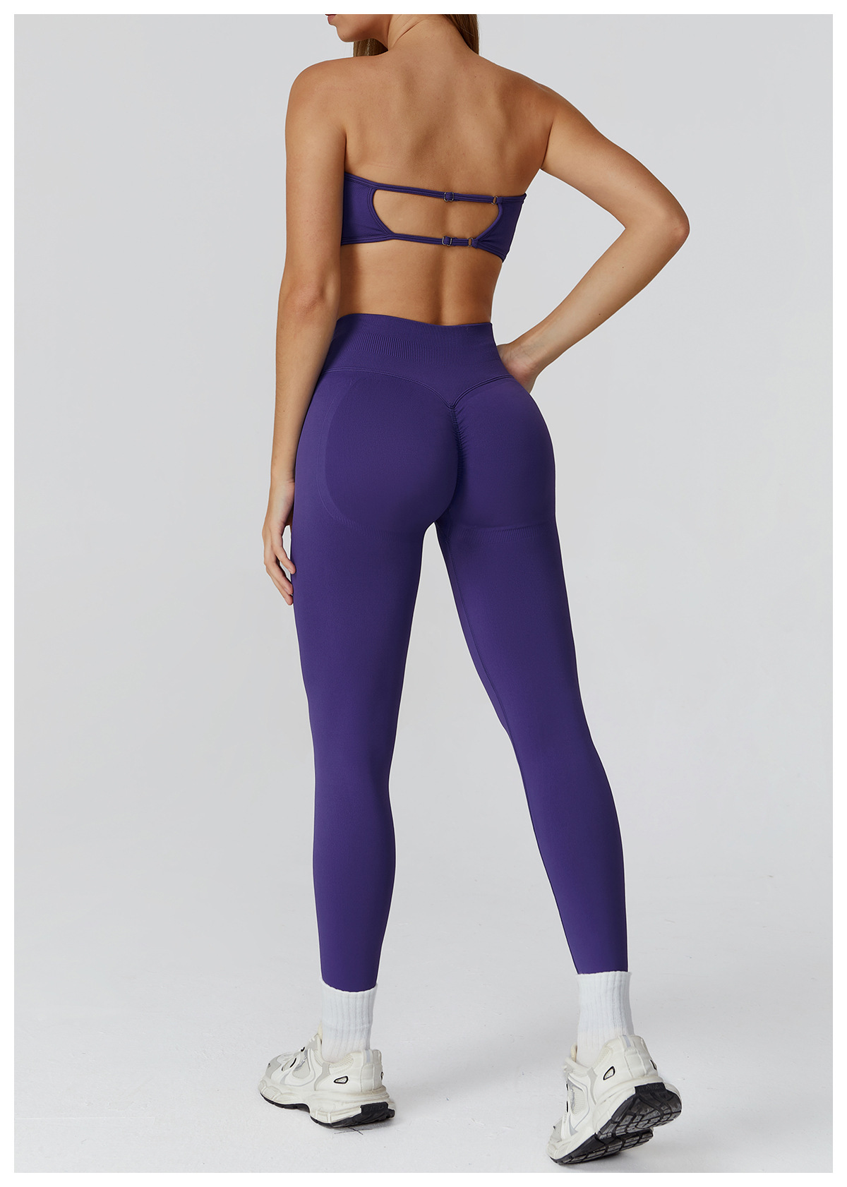 Coffee Brown Strapless Workout Tube Top - 图片 6