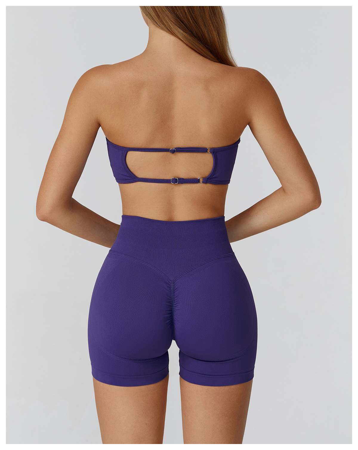 Coffee Brown Strapless Workout Tube Top - 图片 5