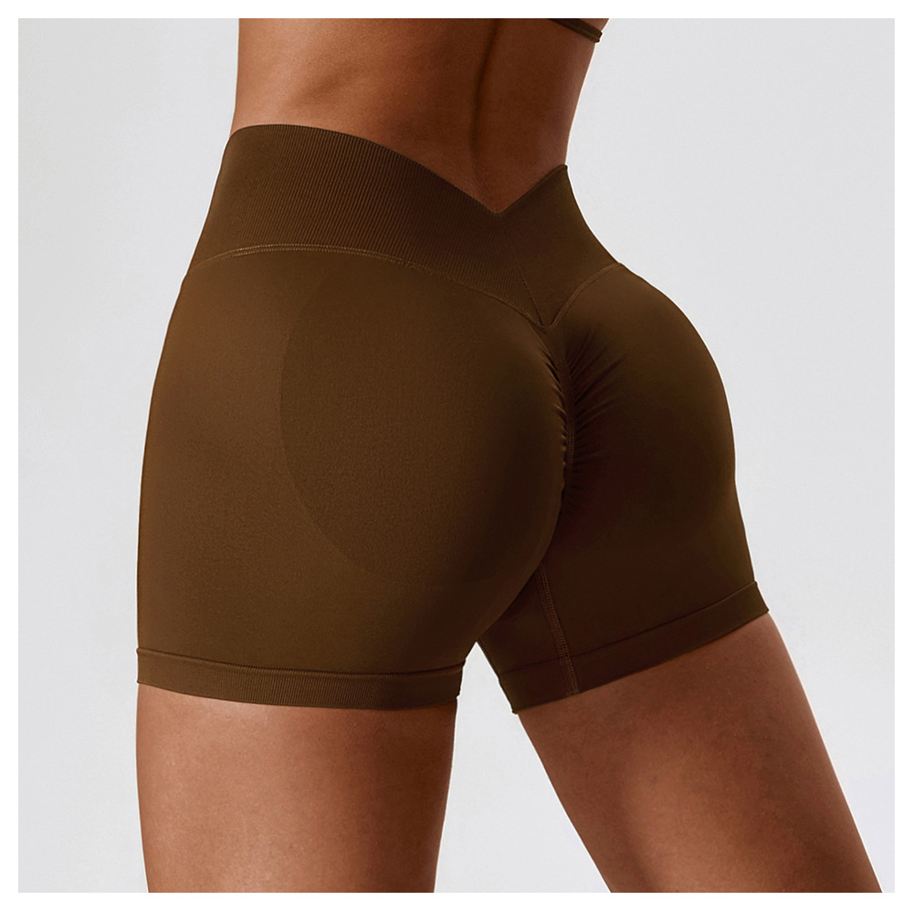Women V Waist Butt Shaping Seamless Stretch Gym Workout Biker Shorts