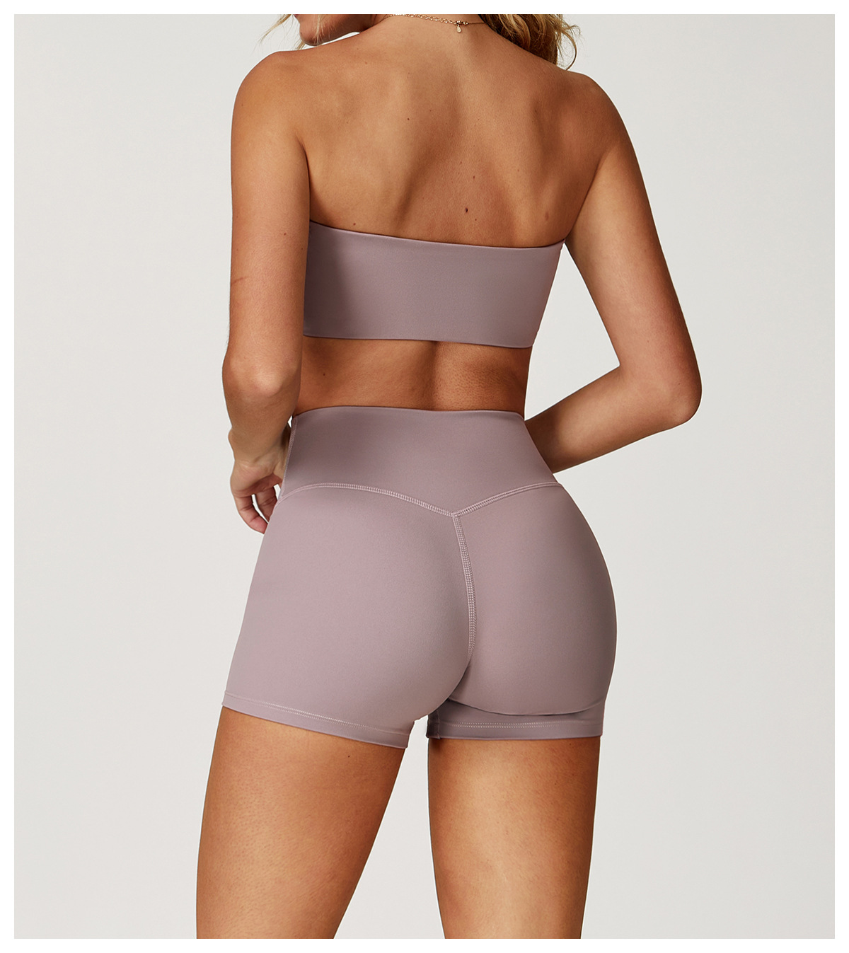 Pastel Pink Form-Fitting Workout Tube Top - 图片 6