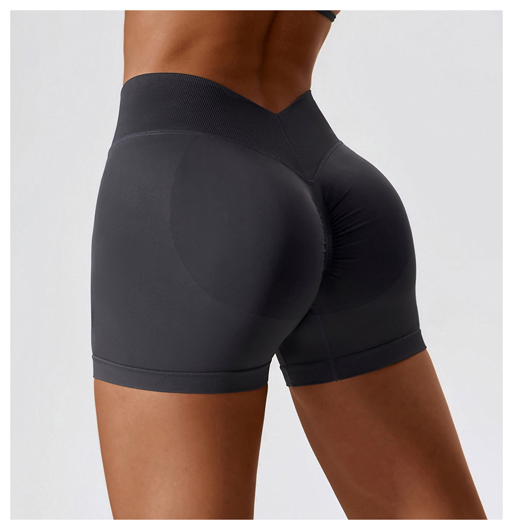 V Waist Scrunch Butt Seamless High Waist Yoga Fitness Biker Shorts Women